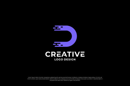 Letter D logo design vector. Initial letters D for logo brand. Creative D sign initial letter.のイラスト素材