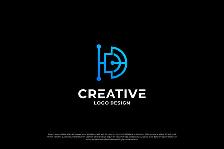 Letter D logo design vector. Initial letters D for logo brand. Creative D sign initial letter.のイラスト素材
