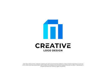 letter M logo design. Initial letters M logo mark, symbol vector.のイラスト素材