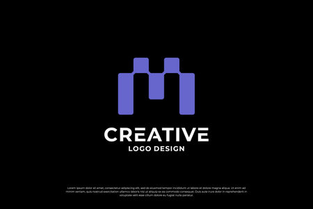 letter M logo design. Initial letters M logo mark, symbol vector.のイラスト素材