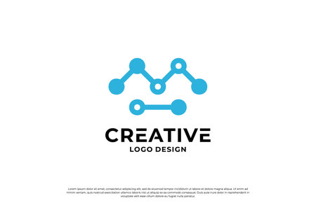 letter M logo design. Initial letters M logo mark, symbol vector.のイラスト素材