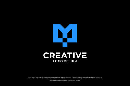 letter M logo design. Initial letters M logo mark, symbol vector.のイラスト素材