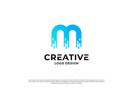 letter M logo design. Initial letters M logo mark, symbol vector.のイラスト素材