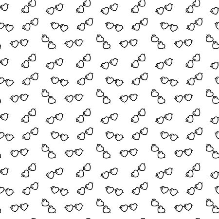 seamless beautiful heart shaped sunglasses pattern for textile, print, quilt etc.のイラスト素材