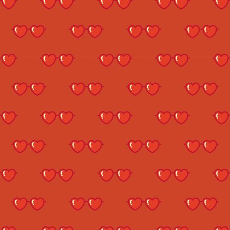 seamless beautiful heart shaped sunglasses pattern for textile, print, quilt etc.のイラスト素材