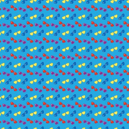 seamless beautiful heart shaped sunglasses pattern for textile, print, quilt etc.のイラスト素材