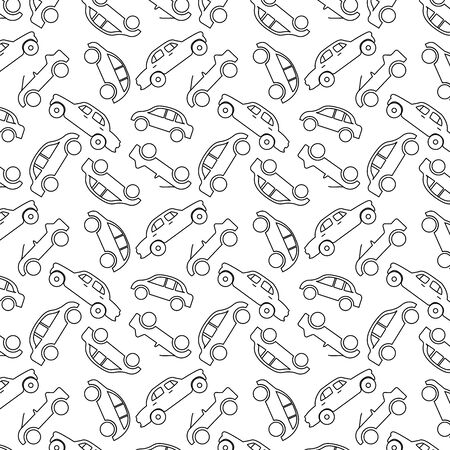 vector seamless pattern of vehicle transportation in white background. can be used for printing, textile, fabric.のイラスト素材