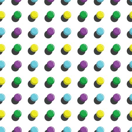 vector seamless abstract pattern with multicolor 3D ball on a white background. 3D effect. optical illusion.のイラスト素材
