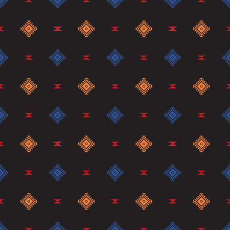 Seamless aztec pattern. ethic decorative illustration with geometric ornaments. Background for...