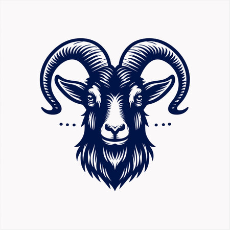Goat head on white background. Vector illustration in retro style.のイラスト素材