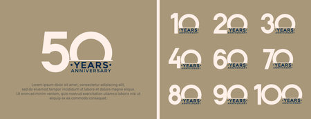 set of anniversary logo style white and black color on brown background for special momentのイラスト素材