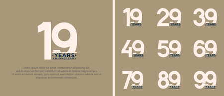 set of anniversary logo style white and black color on brown background for special momentのイラスト素材