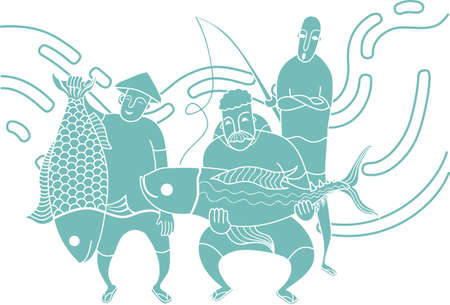fisherman illustrationのイラスト素材