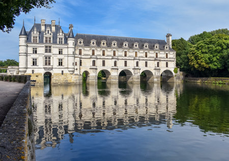 Chateau de Chenonceau on the Cher River - France, the Loire Valleyのeditorial素材