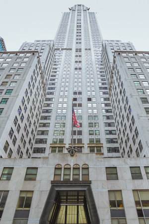 New York, USA, September 2, 2017 Bottom view of Chrysler building in New York. Was built in 1931 and...