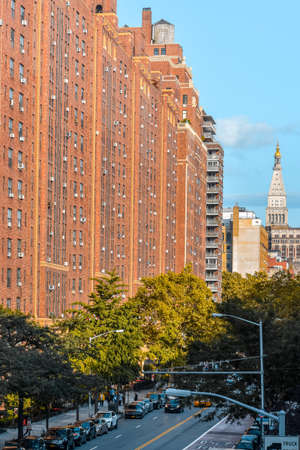 NYC streets buildings contrast. Different styles of buildings in NYC, USA.の写真素材