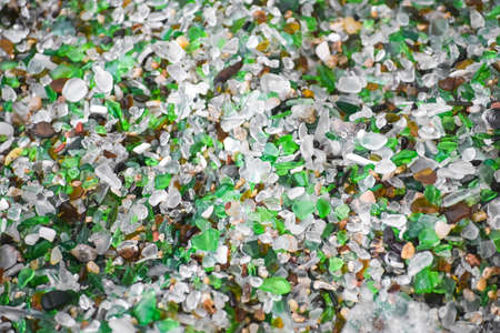 Shells, stones and crystals rounded by the erosion of the sea Los Cristales Beach, Galicia. Spain.の写真素材