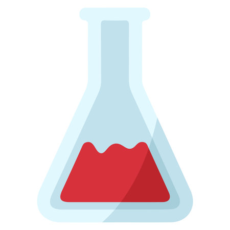 Chemical flask icon. Flat illustration of chemical flask icon for web designのイラスト素材