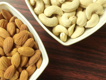 Almonds and cashewsの写真素材
