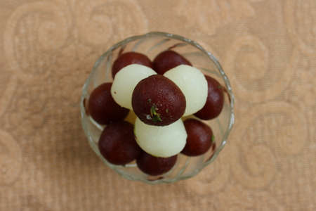 Gulab jamun and rasgullasの写真素材