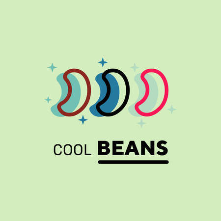 Cute Cool Beans with 3 Beans Logo Vector Design Great for Businesses/Companies/Projects/Purposes Nicheのイラスト素材