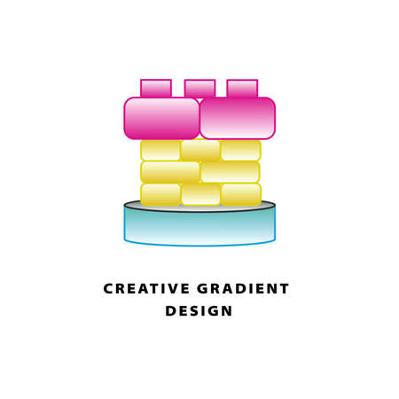 Futuristic Gradient Medieval Tower Creative Design Logo Great for Any Businesses/Companies/Projects/Purposes Nicheのイラスト素材