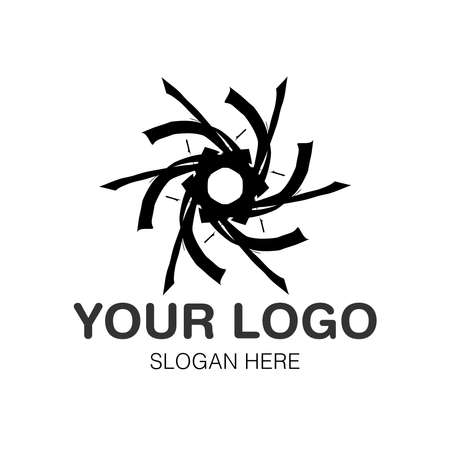 Unique Spiral Style Flower Vector Logo Design Artのイラスト素材