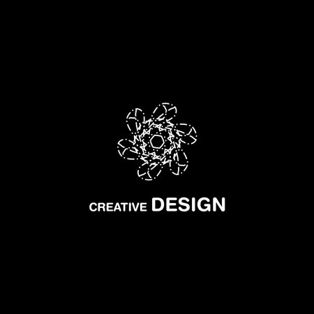 Modern Creative Dashed Line Logo Icon Design Vector EPS10のイラスト素材