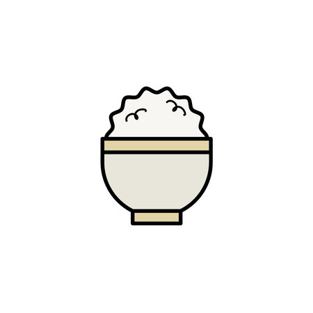 Bowl of Rice Conceptual Vector Icon Designのイラスト素材