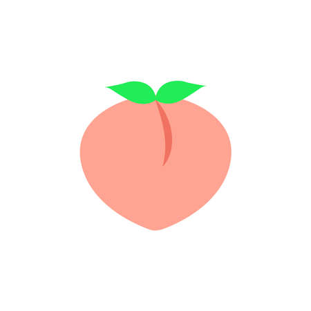 Peach Fruit Icon Concept Vector Designのイラスト素材