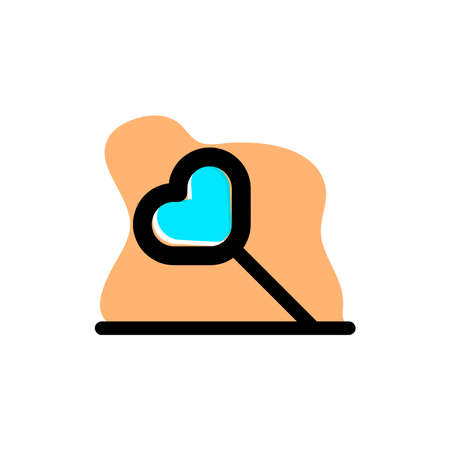 Love Shaped Magnifier Vector Icon Illustration Design Concept eps10のイラスト素材