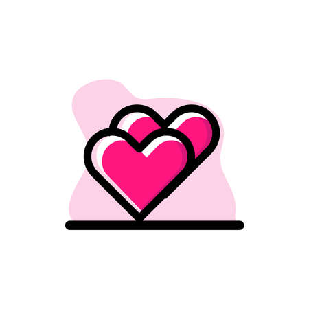 Dual Hearts Icon Vector Conceptual Illustration Design eps10 great for any purposesのイラスト素材
