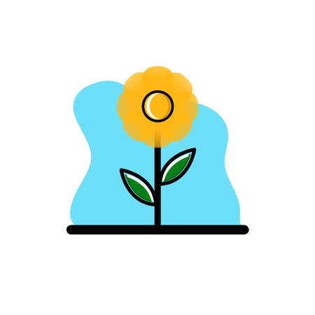 Conceptual Sunflower Plant Icon Illustration Vector Design eps10 great for any purposesのイラスト素材