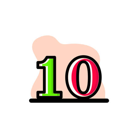 Number 10 Conceptual Vector Illustration Icon Design eps10 great for any purposesのイラスト素材