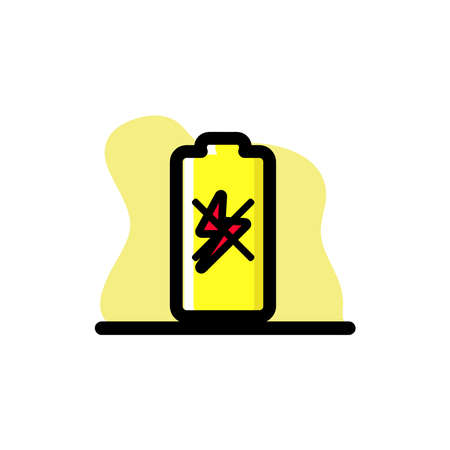 Battery Not Charging Conceptual Vector Icon Illustrationのイラスト素材