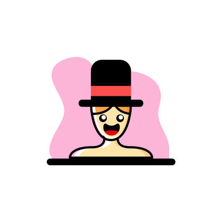 Boy with Magician Hat Conceptual Vector Illustration Design Iconのイラスト素材