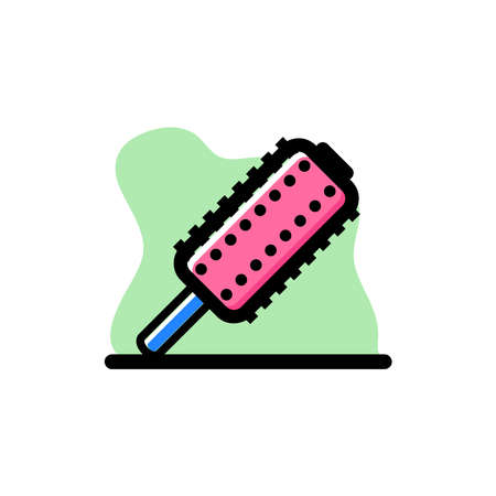 Roll Hair Comb Conceptual Vector Illustration Design Iconのイラスト素材