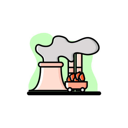 Nuclear Power Plant Icon Conceptual Vector Illustration Designのイラスト素材