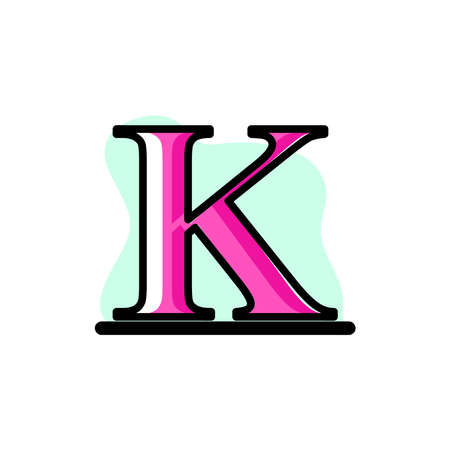 Conceptual Uppercase Letter K Icon Vector Illustrationのイラスト素材