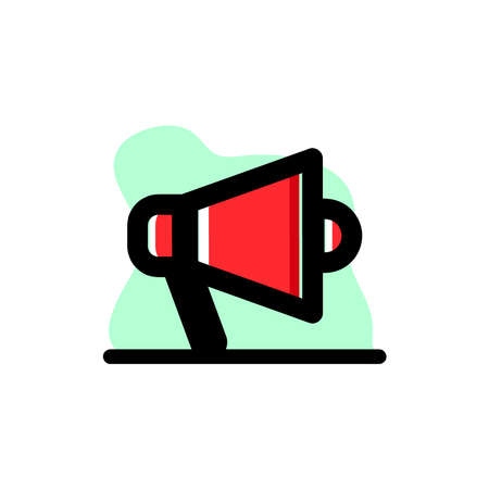 Red Megaphone Conceptual Vector Illustration Designのイラスト素材