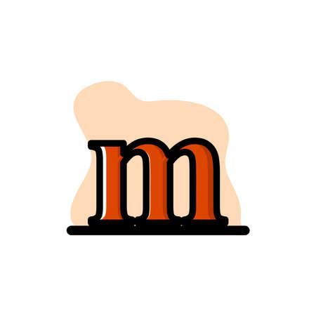 Conceptual Lowercase Letter M Icon Vector Illustrationのイラスト素材