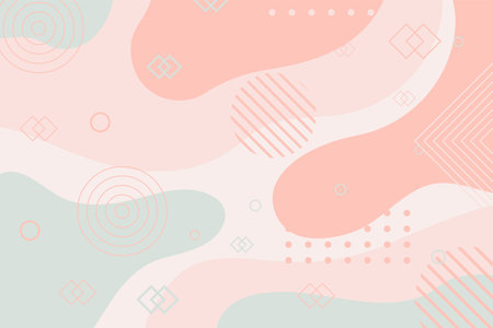 Modern Colorful Abstract Geometric Shape Memphis Style Background great for cute projects, approachable business, sweet events, or any other similar purposesのイラスト素材