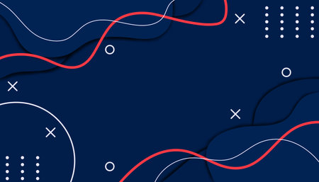 Blue Memphis Style Background with Halftones and Line Elements Vector Design great to be used as a background, a wallpaper, or any other similar purposesのイラスト素材