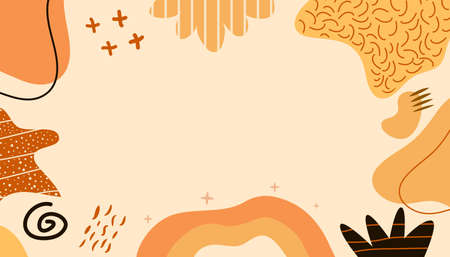 Aesthetic Hand Drawn Abstract Shapes Background Vector Design eps10 great to be used as a wallpaper, poster, flyer, banner, background, decoration, and many othersのイラスト素材