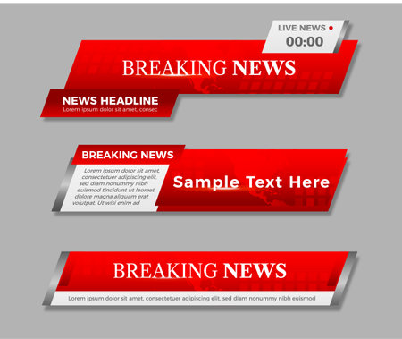 Breaking News Modern Lower Third Template Design EPS10 great to be used as lower third banners for your project, video project, news project, and many other purposesのイラスト素材