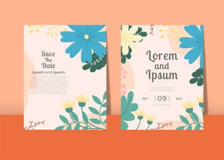Floral Wedding Invitation Isolated on A Realistic Background EPS10 great to be used as an invitation card for weddingのイラスト素材