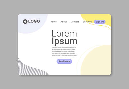 Abstract Minimalist Landing Page Design great to be used as a perfect landing page for your websiteのイラスト素材