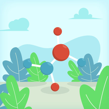 Chemical Particle Flat Illustration Design Concept EPS10 great to illustrate science, chemistry, education, medical, health, genetics, and many moreのイラスト素材