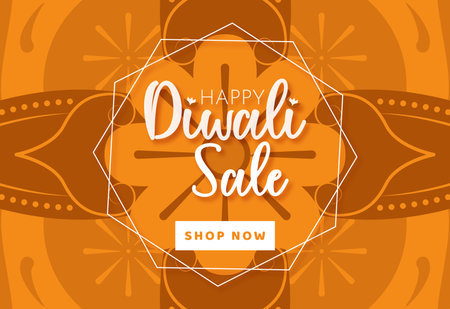 Flat Illustration Style Happy Diwali Sale Design Shop Now Conceptualのイラスト素材