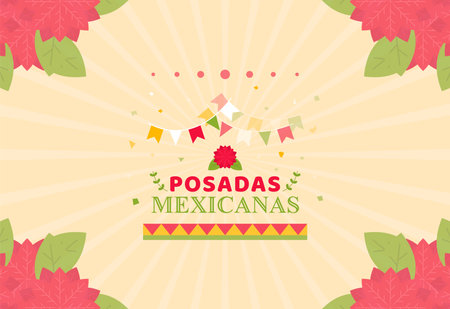 Flat Posadas Mexicanas Holiday Background Designのイラスト素材